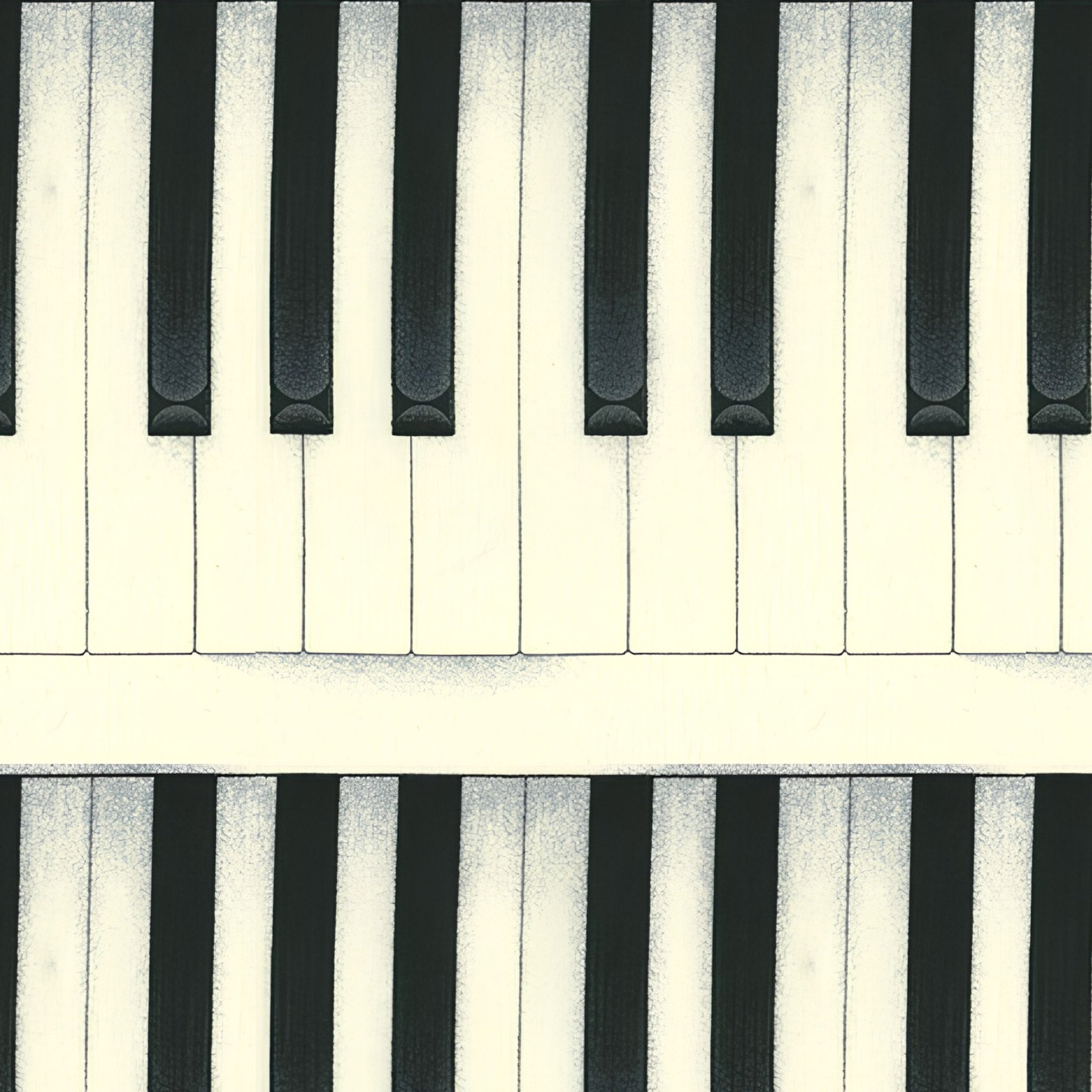 Piano keys vertical stripe novelty black white cream fabric vintage antique piano look for music quilts keyboard dust covers and musician gifts