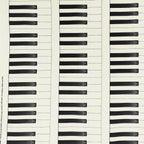 Piano keys vertical stripe novelty black white cream fabric vintage antique piano look for music quilts keyboard dust covers and musician gifts