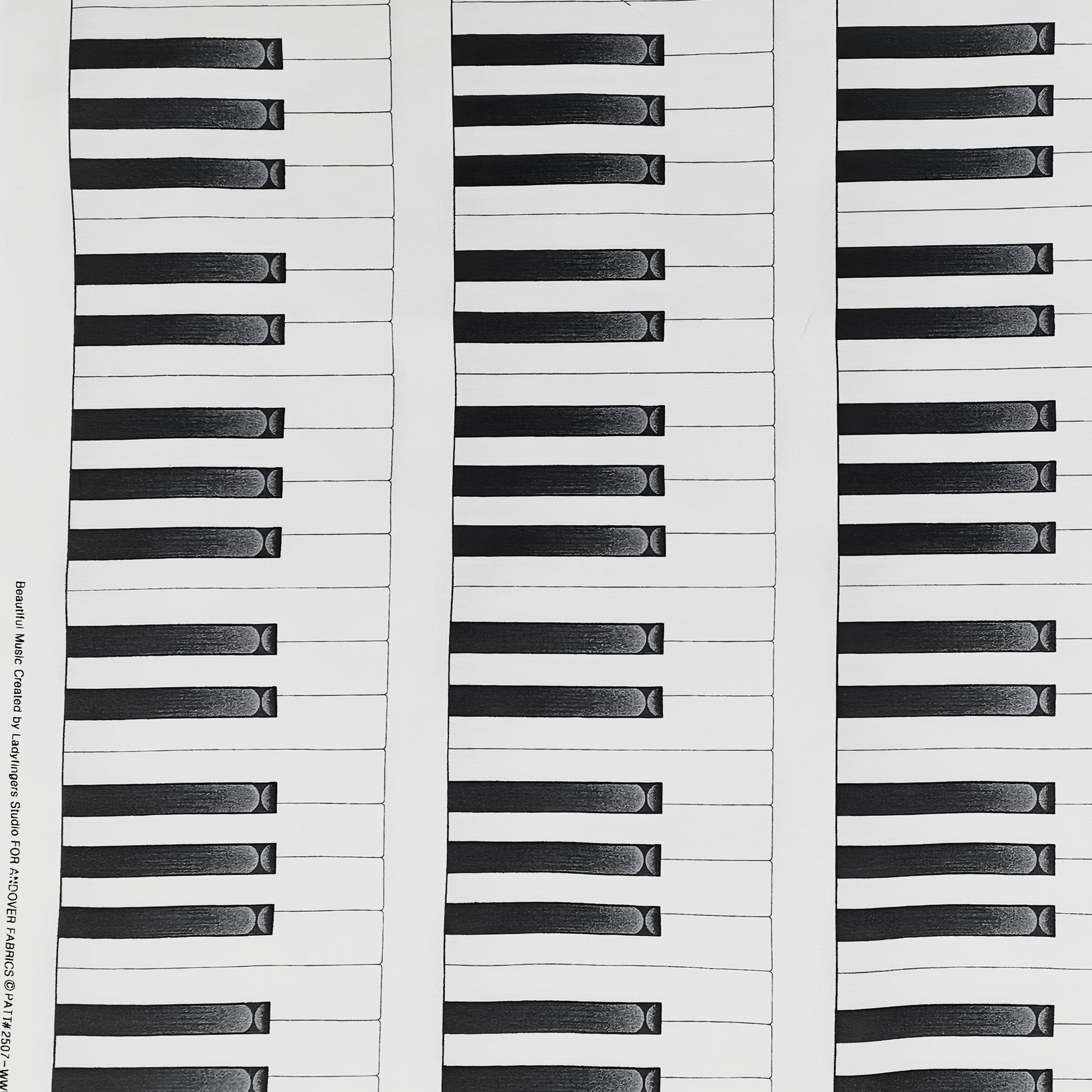 Piano keys vertical stripe novelty black white ivory fabric modern keyboard look for music quilts keyboard dust covers and musician gifts