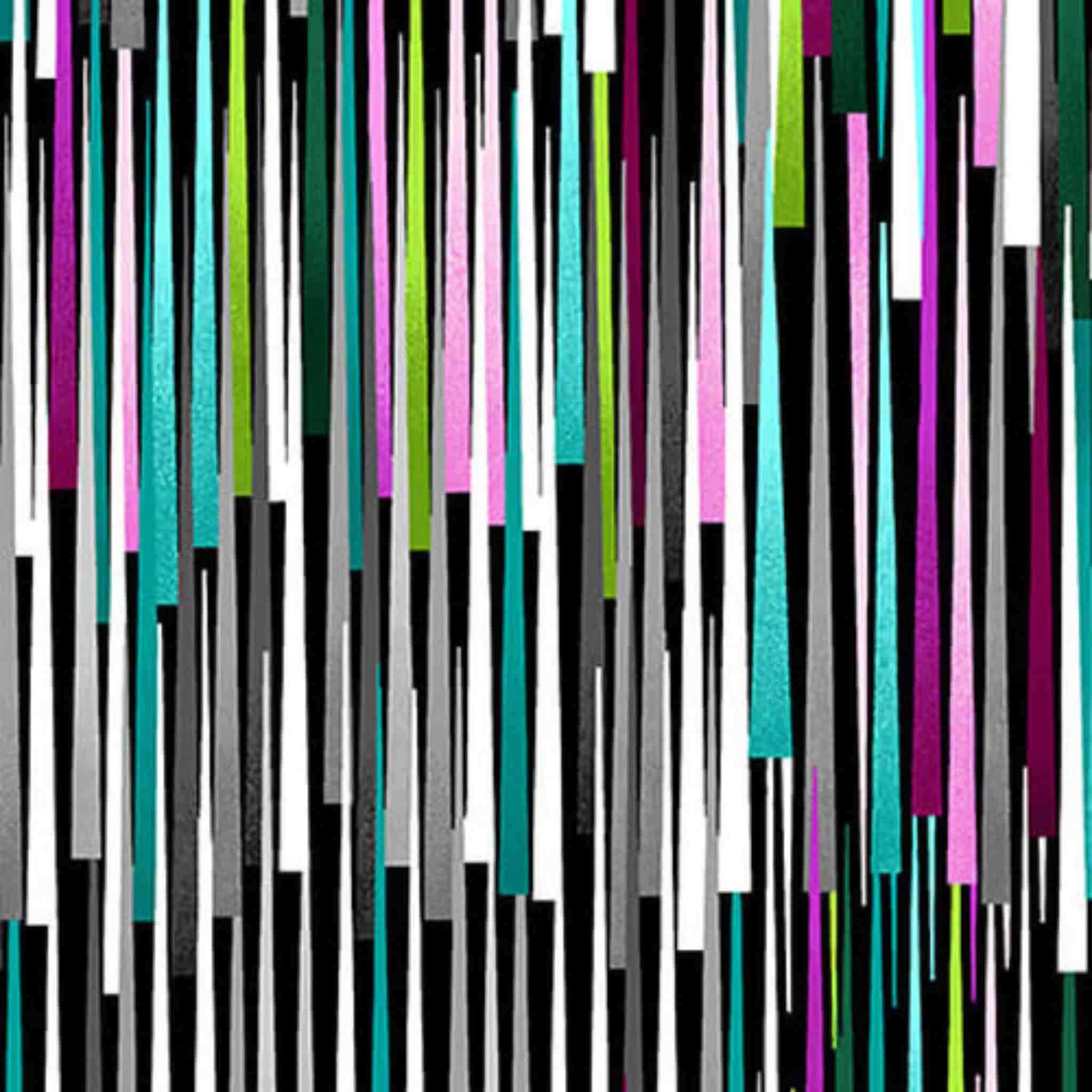 Modern rain bold multicolour stripe fabric in teal magenta lime grey black white for modern quilts
