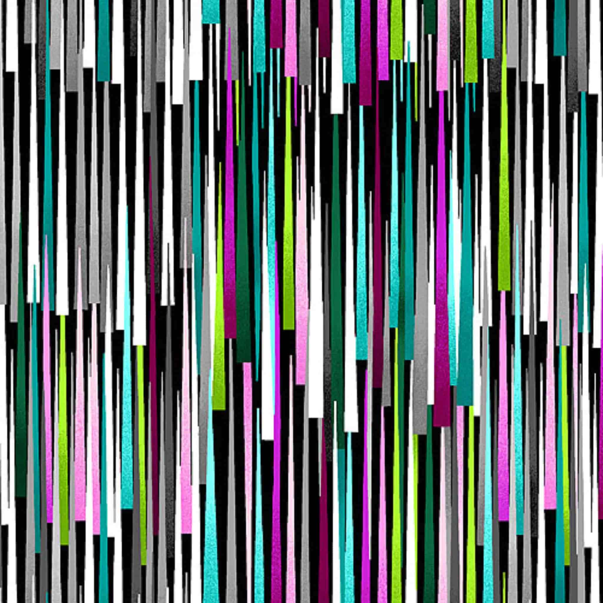 Modern rain bold multicolour stripe fabric in teal magenta lime grey black white for modern quilts