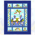 Bill Bob duck characters blue novelty panel kids quilting fabric children's quilts nursery wall hangings baby gifts
