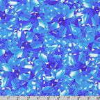 Dazzling gemstone crystal print cobalt blue aqua fabric for jewel-toned quilts statement bags and birthday gifts patchwork projects