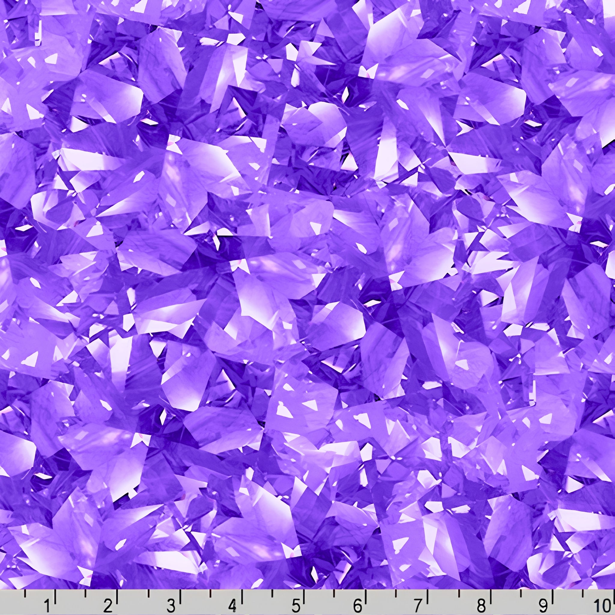 Dazzling gemstone crystal print amethyst purple fabric for jewel-toned quilts statement bags and birthday gifts patchwork projects