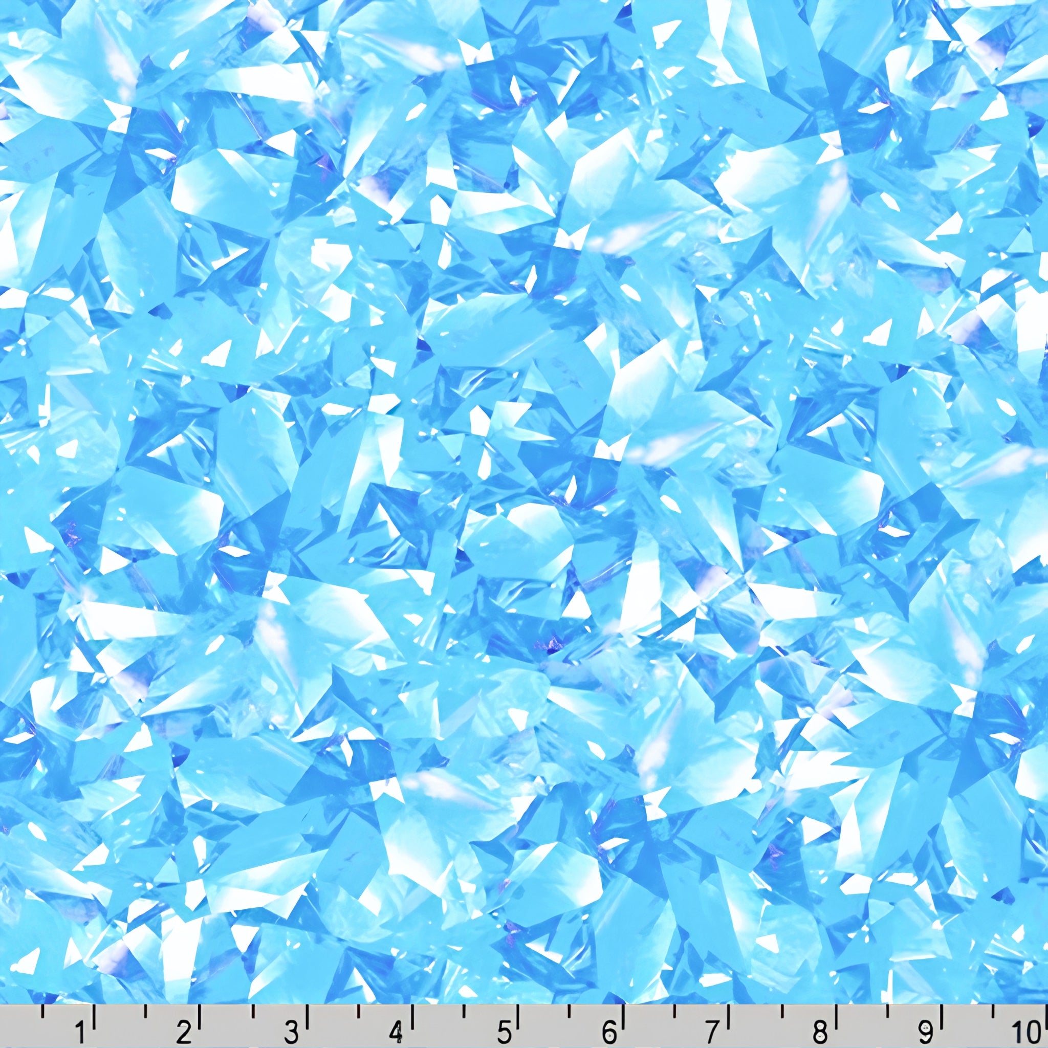 Dazzling gemstone crystal print aquamarine turquoise blue fabric for jewel-toned quilts statement bags and birthday gifts patchwork projects