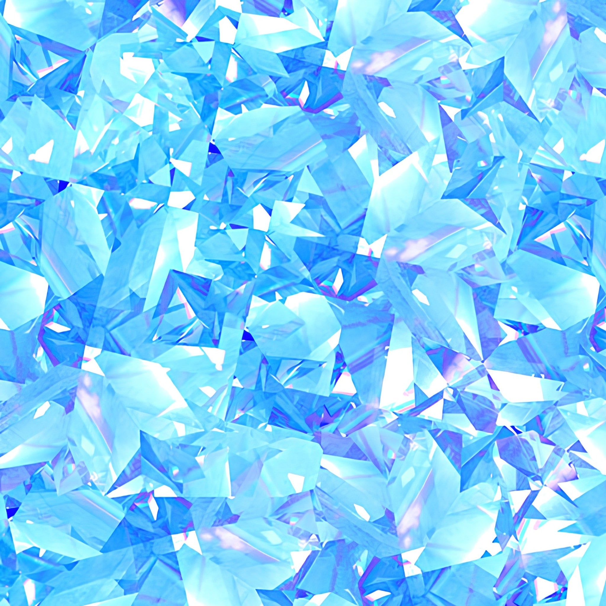 Dazzling gemstone crystal print aquamarine turquoise blue fabric for jewel-toned quilts statement bags and birthday gifts patchwork projects