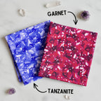 Birthstone Jewels Perfect Pairs bundle garnet tanzanite crystal gemstone quilting cotton Robert Kaufman fabric sewing project