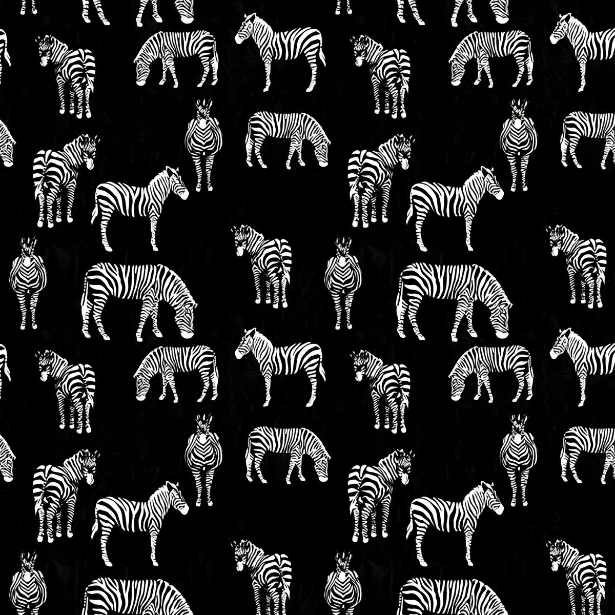 Zebra allover print black white quilting cotton fabric for animal quilts boys bedroom projects and wildlife gifts