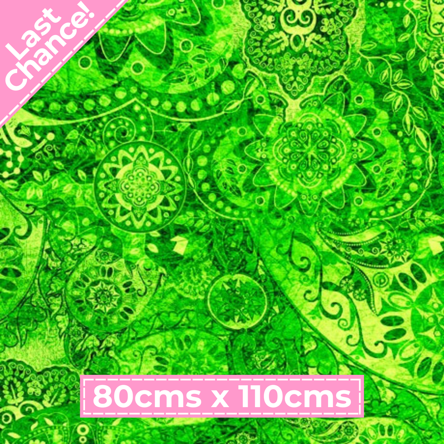 Bohemian Rhapsody: Ombre Paisley (Green) 80cms x 110 cms