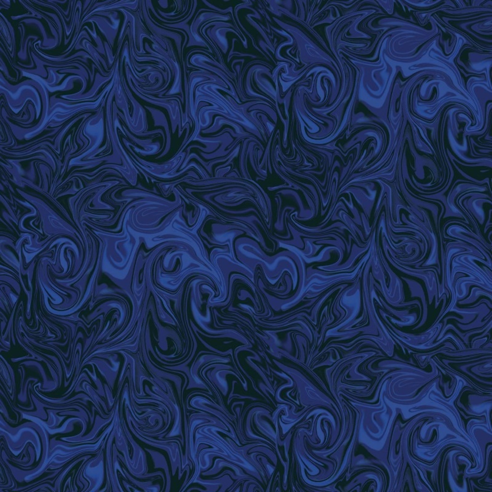 Swirling marbled navy cobalt blue blender fabric for ocean nautical celestial quilts backgrounds sashing and patchwork projects