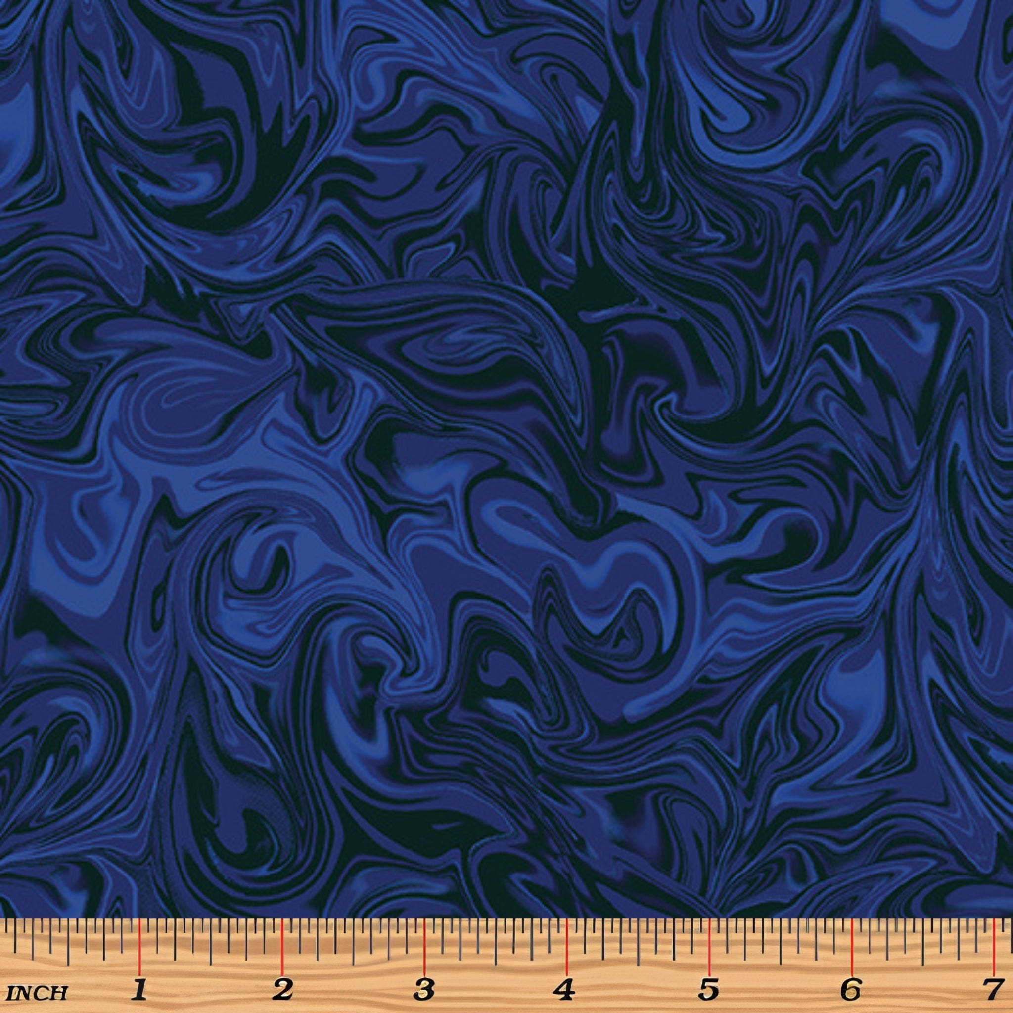 Swirling marbled navy cobalt blue blender fabric for ocean nautical celestial quilts backgrounds sashing and patchwork projects