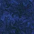 Marbled swirls in blue and black fabric for modern quilts and patchwork sewing projects