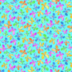 Novelty multicolour butterflies tossed light blue aqua fabric for children's quilts and kids novelty patchwork projects