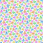 Novelty multicolour butterflies tossed white fabric for children's quilts and kids novelty patchwork projects