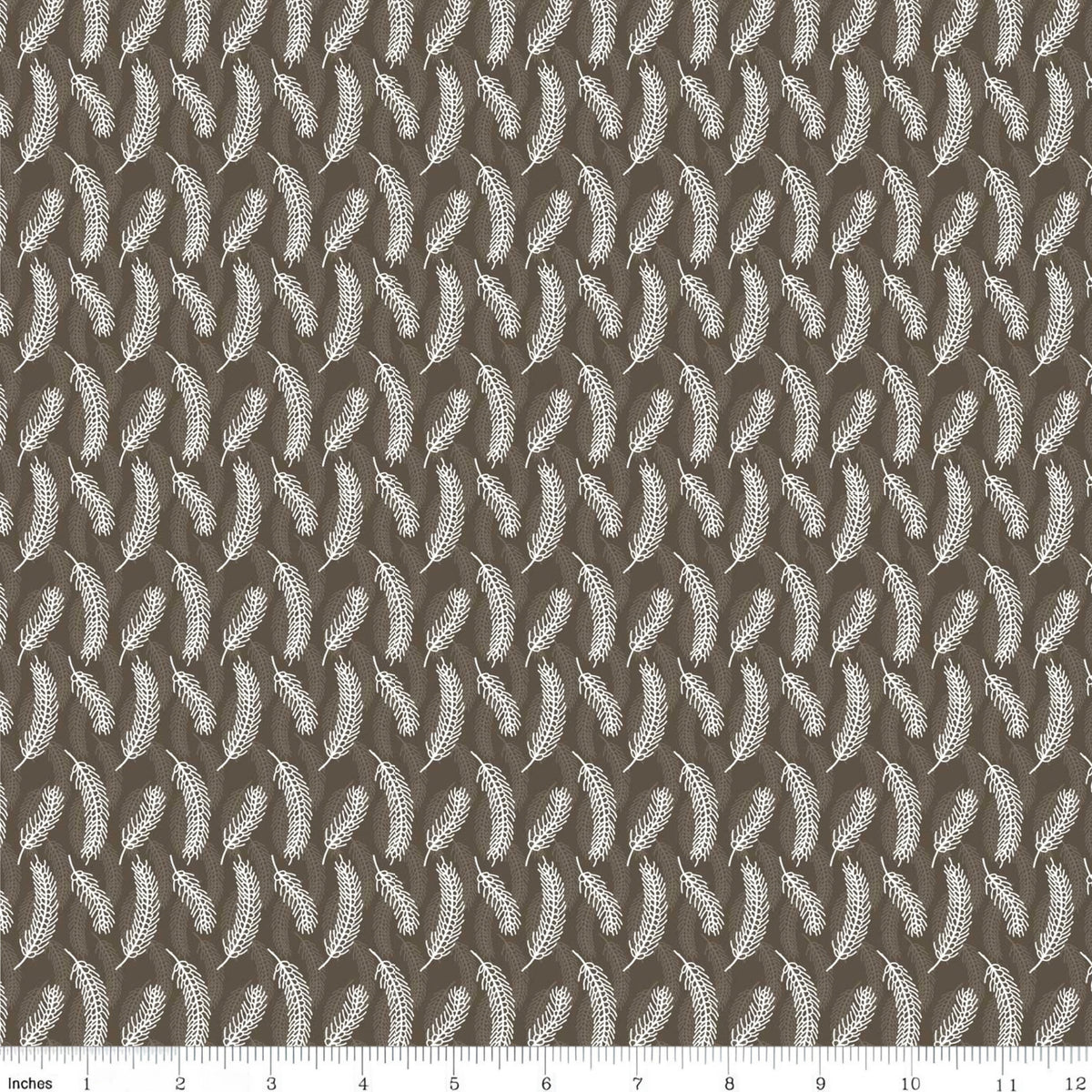 White and tonal brown wheat stalks on warm brown Australian farm fabric for country quilts rustic home decor and rural sewing projects