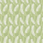 White and tonal green wheat stalks on soft green Australian farm fabric for country quilts rustic home decor and rural sewing projects