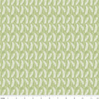 White and tonal green wheat stalks on soft green Australian farm fabric for country quilts rustic home decor and rural sewing projects