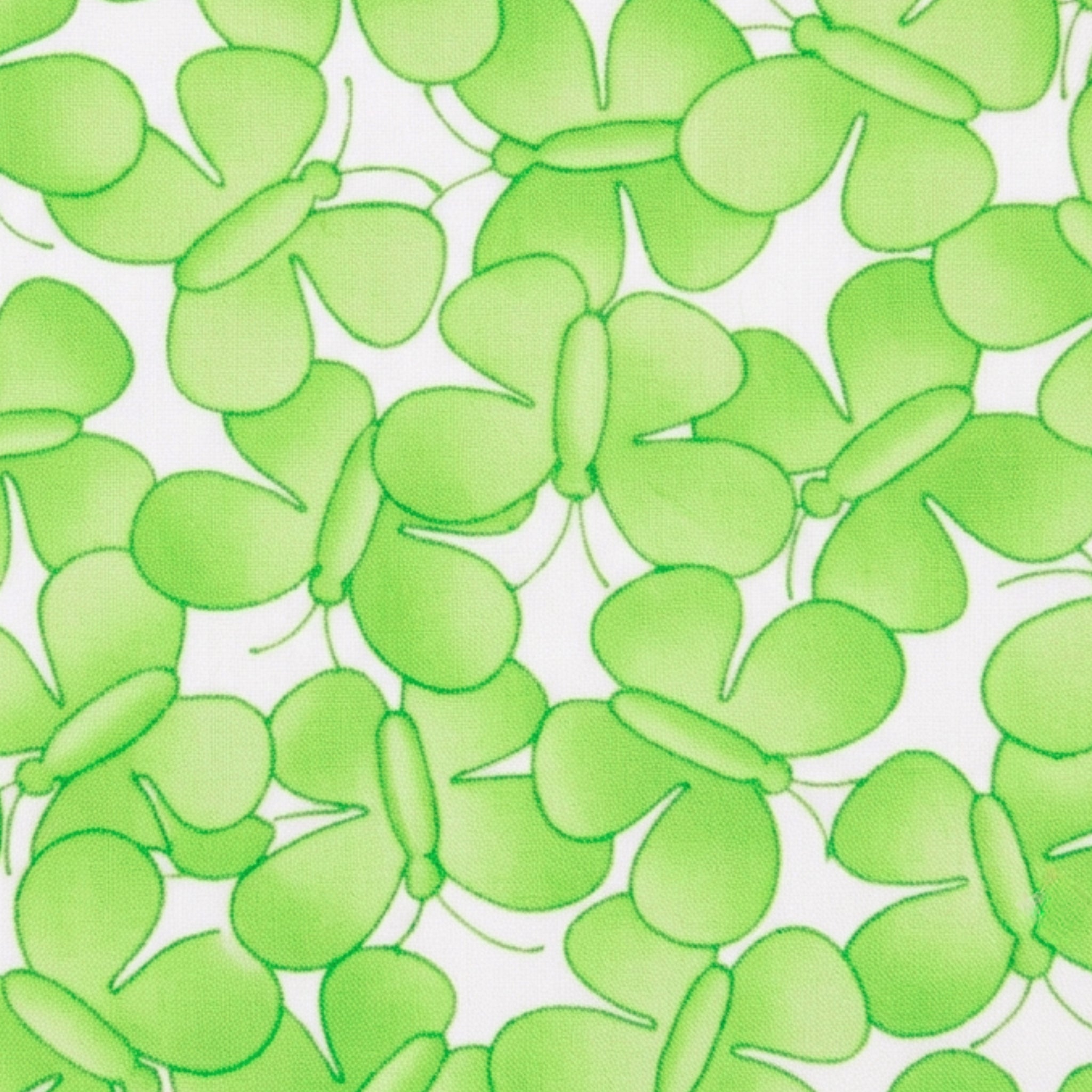 Packed lime green butterfly print on white quilting cotton fabric for children's quilts girls patchwork sewing projects