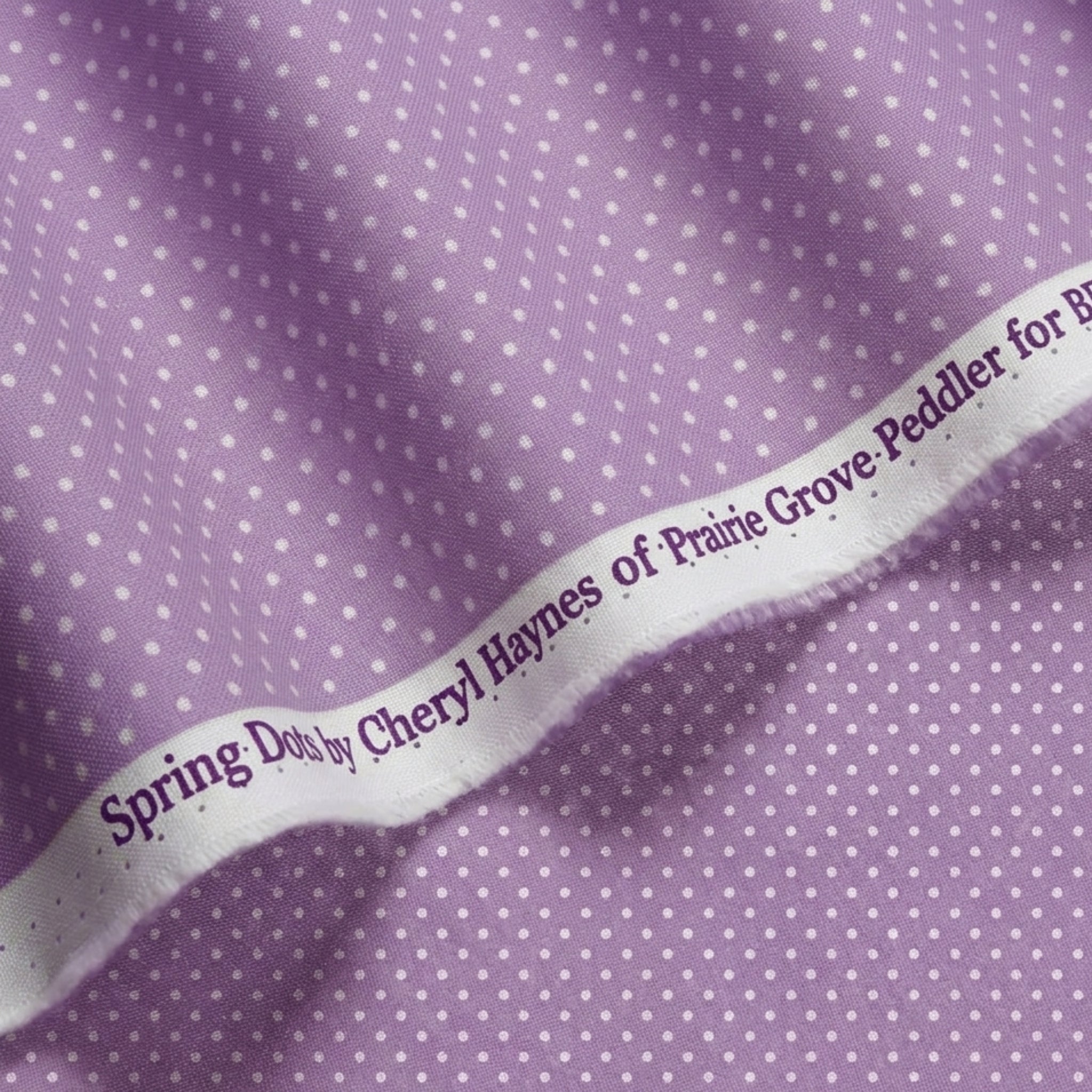 White polka dot blender grape purple fabric for spring quilt backgrounds sashing nursery projects and patchwork sewing
