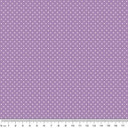 White polka dot blender grape purple fabric for spring quilt backgrounds sashing nursery projects and patchwork sewing