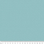 White polka dot blender sky blue fabric for spring quilt backgrounds sashing nursery projects and patchwork sewing
