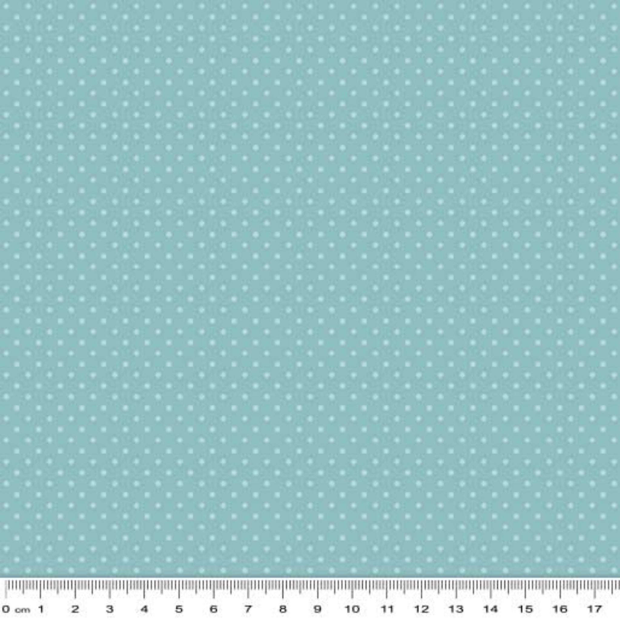 White polka dot blender sky blue fabric for spring quilt backgrounds sashing nursery projects and patchwork sewing