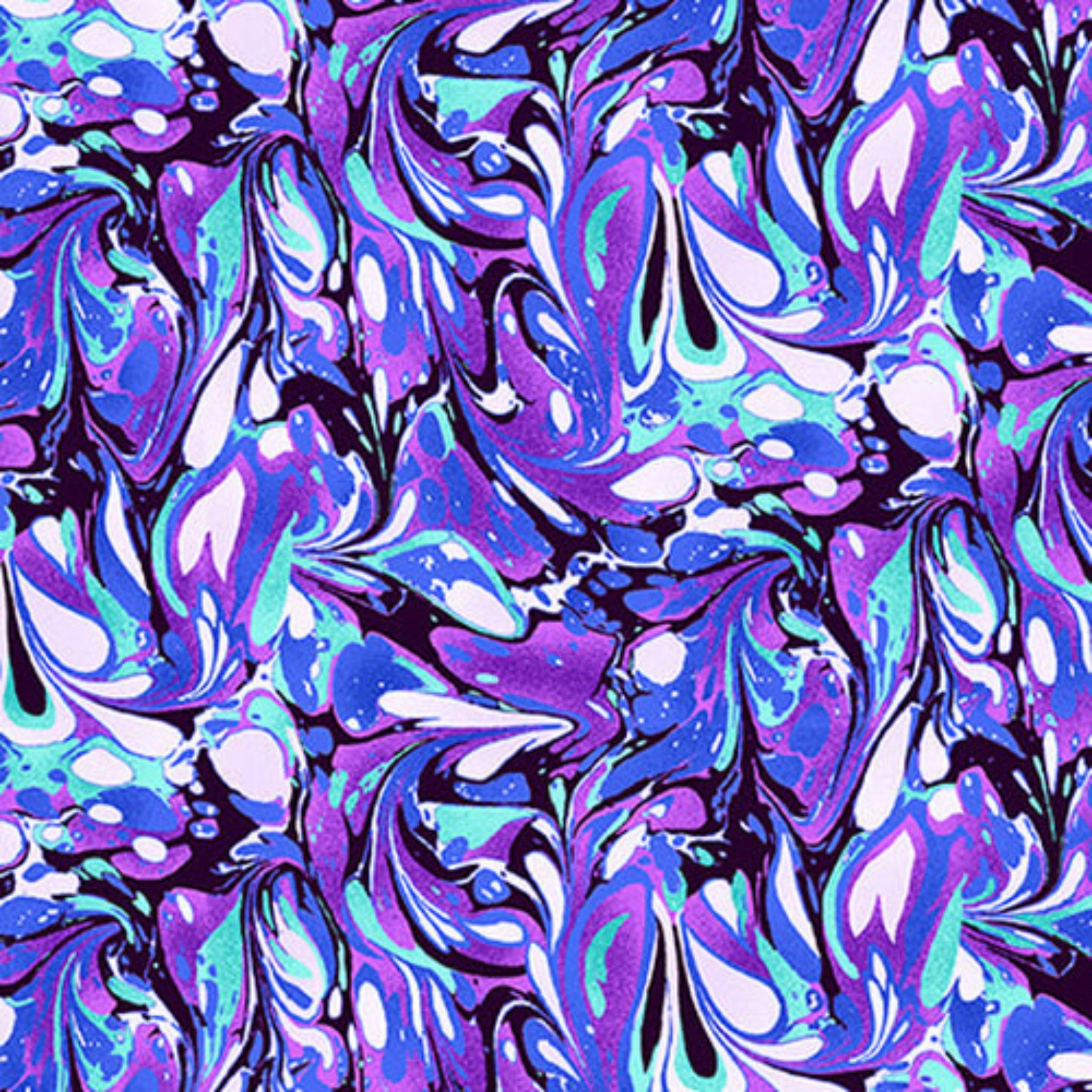 Swirling marbled crocus purple abstract fabric for modern quilts and art quilts