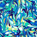 Swirling marbled cobalt blue turquoise abstract fabric for modern quilts and beach-themed projects