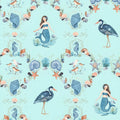 Mermaids seahorses starfish shells herons sandpipers coral damask aqua novelty quilting fabric girls beach quilts coastal projects