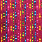 Multicolour dot stripe magenta fabric yellow orange pink blue green teal for quilts patchwork and kids sewing projects