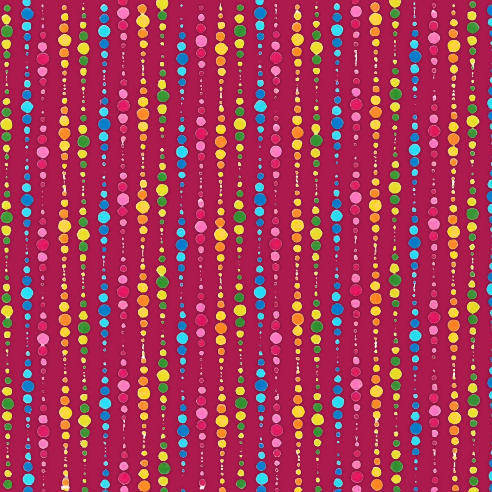 Multicolour dot stripe magenta fabric yellow orange pink blue green teal for quilts patchwork and kids sewing projects