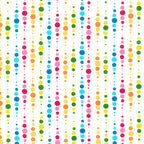 Multicolour dot stripe white fabric yellow orange pink blue green teal for quilts patchwork and kids sewing projects