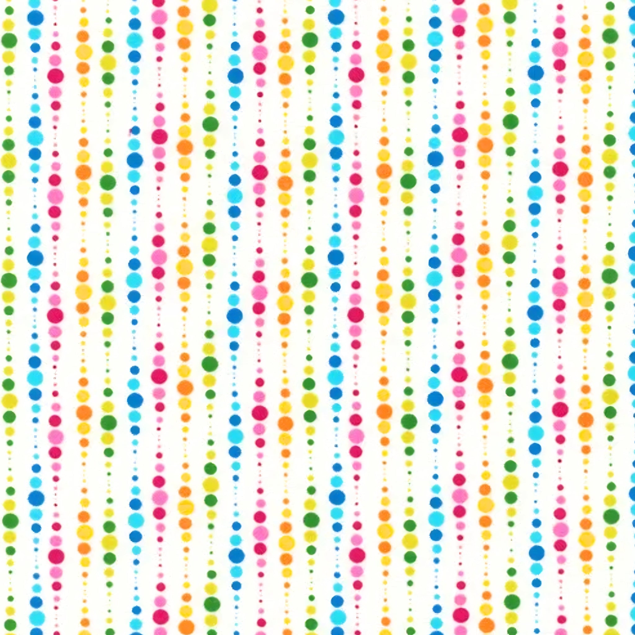Multicolour dot stripe white fabric yellow orange pink blue green teal for quilts patchwork and kids sewing projects
