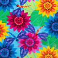 Novelty dragonfly floral turquoise fabric hot pink yellow navy green for feature quilts nature projects and garden gifts