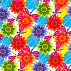 Novelty dragonfly swirl lime green fabric red orange teal pink purple for nature quilts children's projects and garden gifts