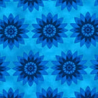 Tonal blue floral quilting fabric mandala flowers turquoise for bright quilts sashing and blue teal colour scheme patchwork