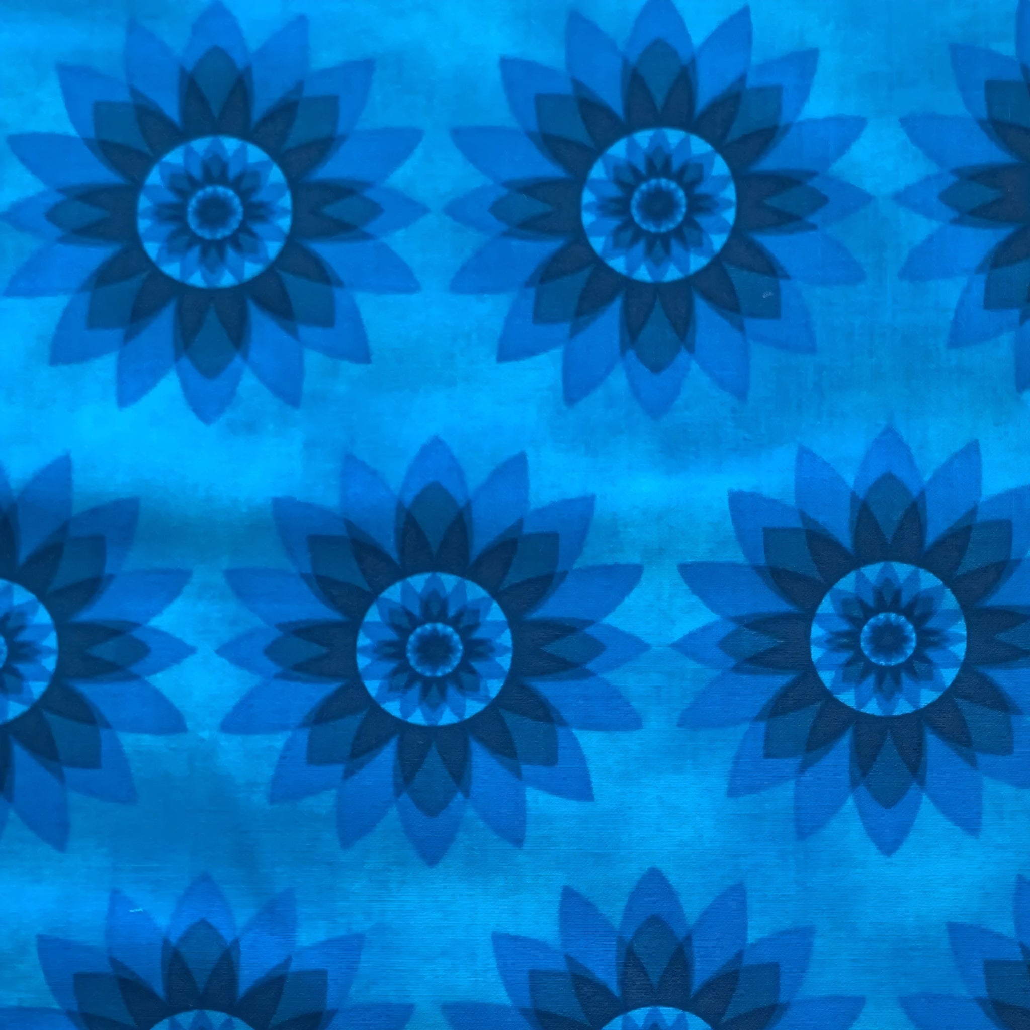 Tonal blue floral quilting fabric mandala flowers turquoise for bright quilts sashing and blue teal colour scheme patchwork