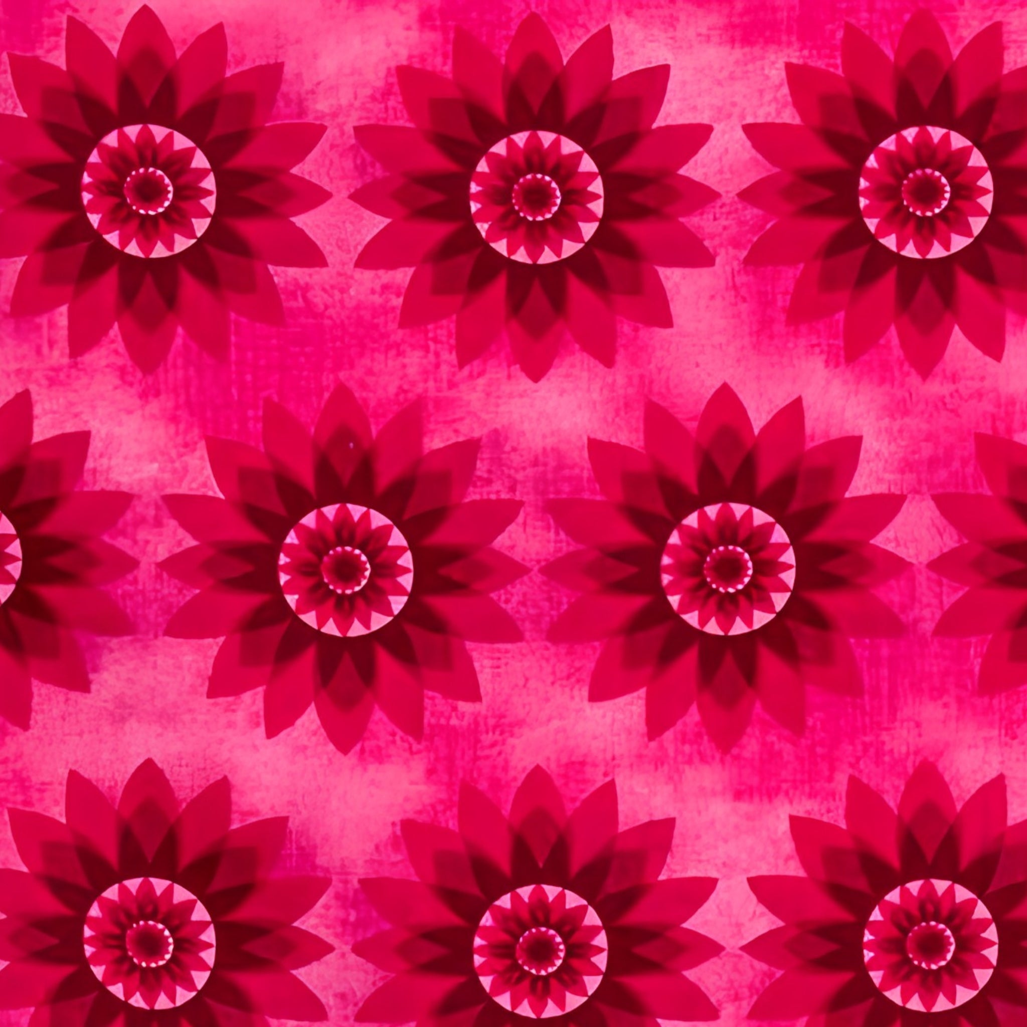 Tonal magenta floral quilting fabric mandala flowers hot pink for bright quilts sashing and pink colour scheme patchwork