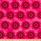 Tonal magenta floral quilting fabric mandala flowers hot pink for bright quilts sashing and pink colour scheme patchwork