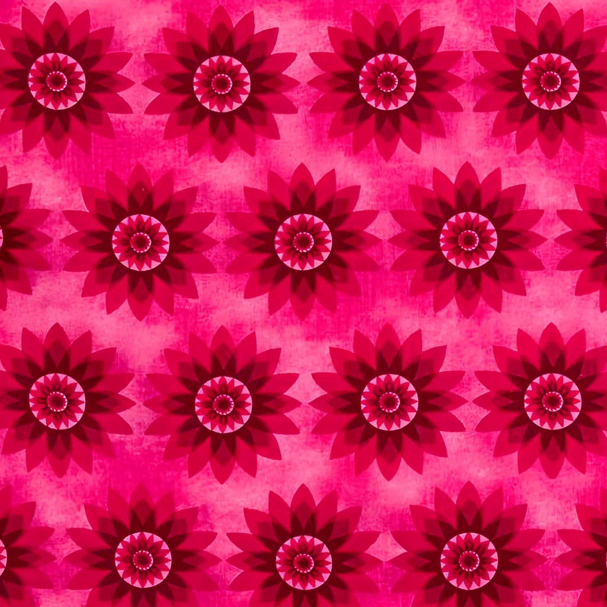 Tonal magenta floral quilting fabric mandala flowers hot pink for bright quilts sashing and pink colour scheme patchwork