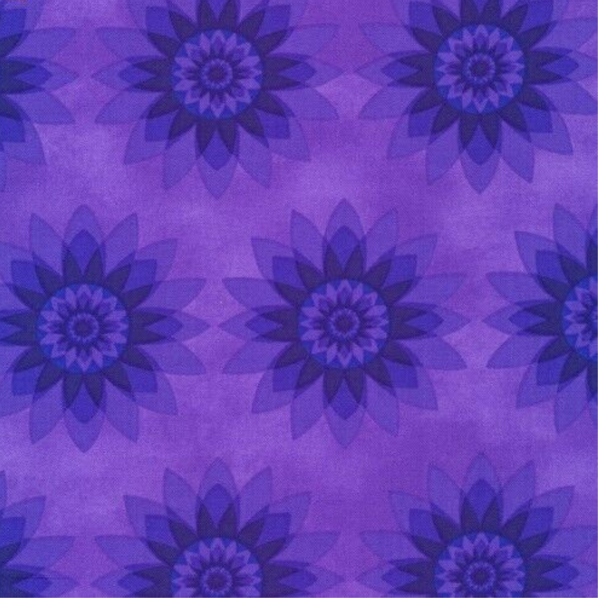 Tonal purple floral quilting fabric mandala flowers for bright quilts sashing and purple colour scheme patchwork