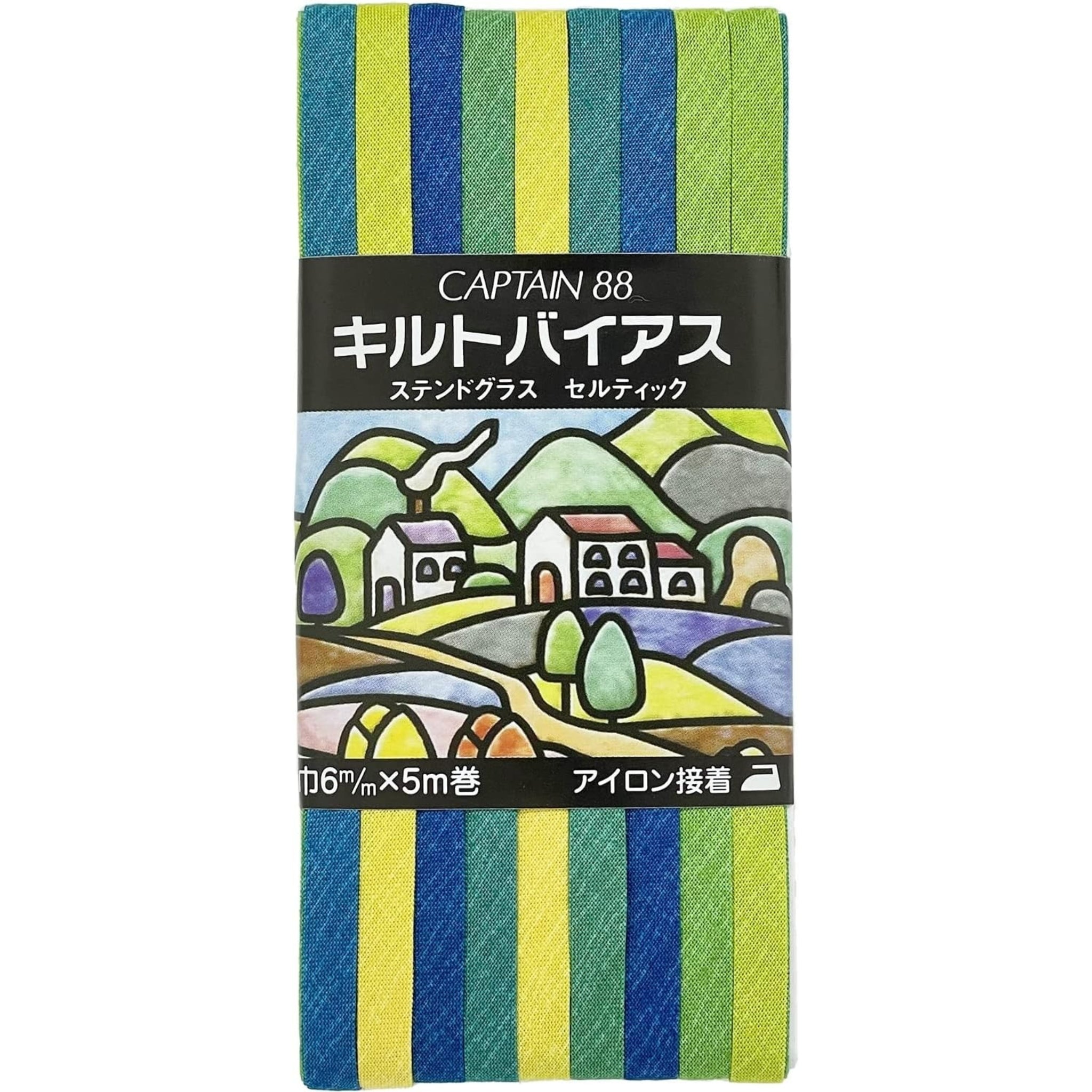 Captain 88 iron-on bias tape 6mm x 5m green leaf cotton bias tape stained glass Celtic patchwork quilting