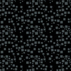 Tonal black fabric with an all-over pattern of scattered dark grey and black geometric squares