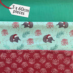 Australiana Christmas discount fabric bundle: teal solid, bilby, and red waratah print