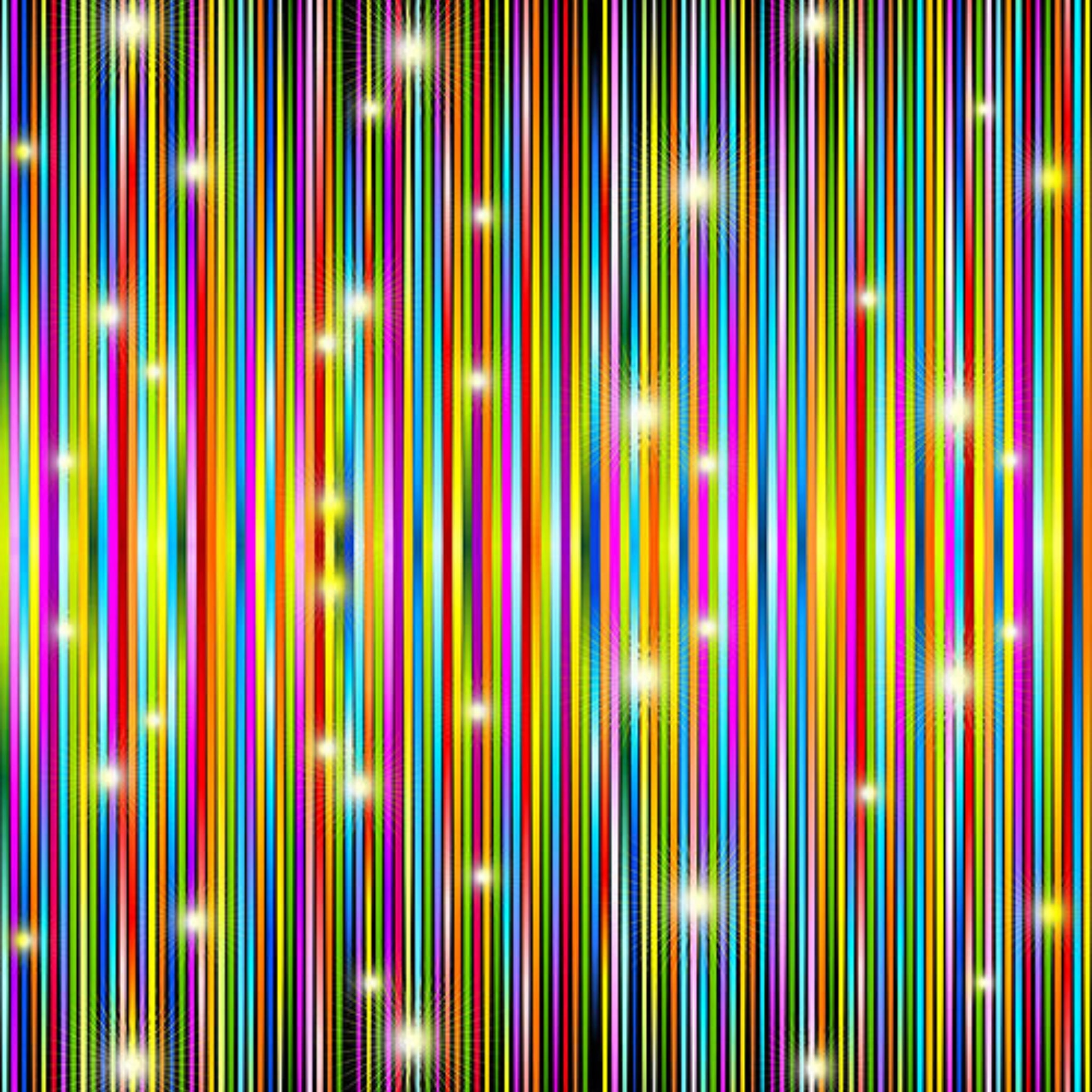 Rainbow star double border print in vibrant colours on black fabric for holiday quilts and patchwork sewing projects