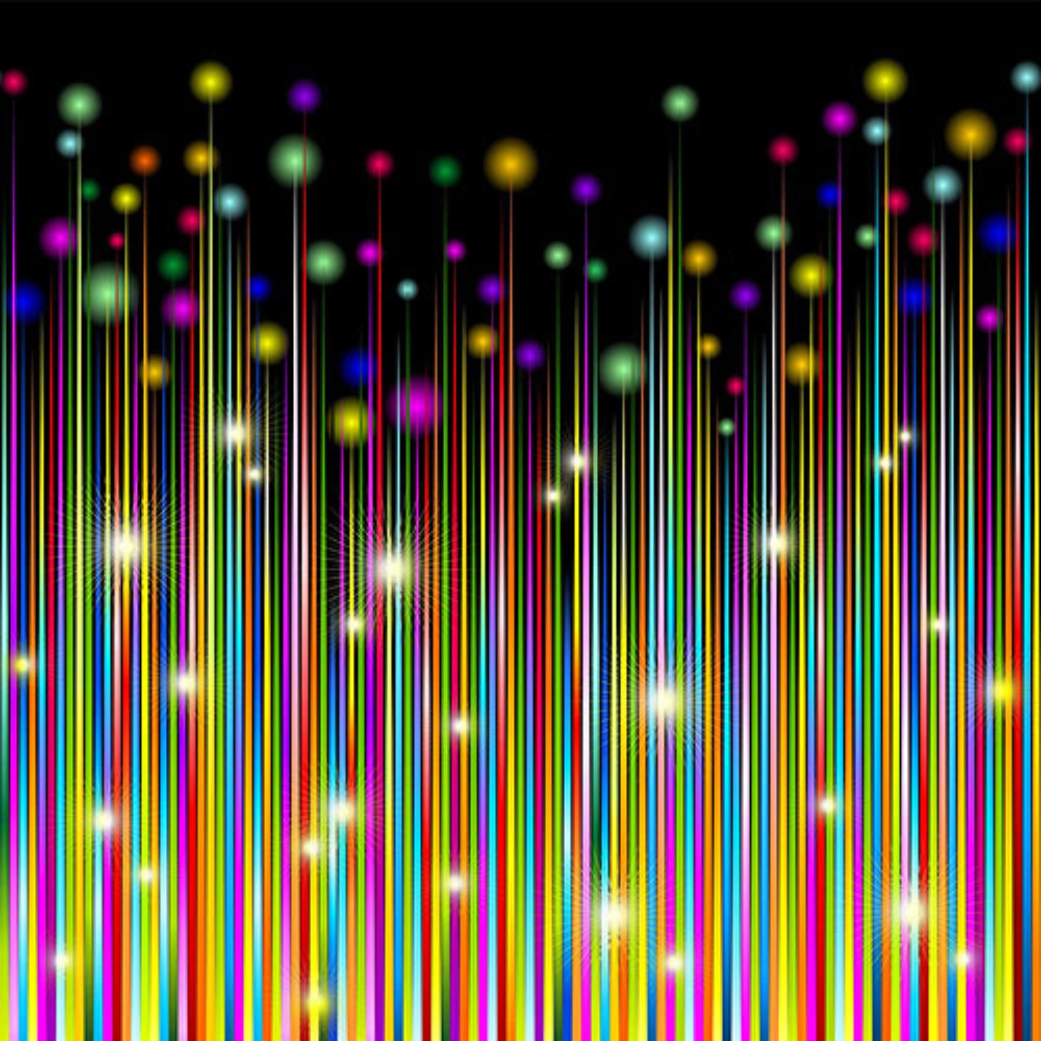 Rainbow star double border print in vibrant colours on black fabric for holiday quilts and patchwork sewing projects