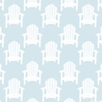 Adirondack beach chairs on light blue cotton fabric for coastal quilts, beach tote bags and summer sewing projects