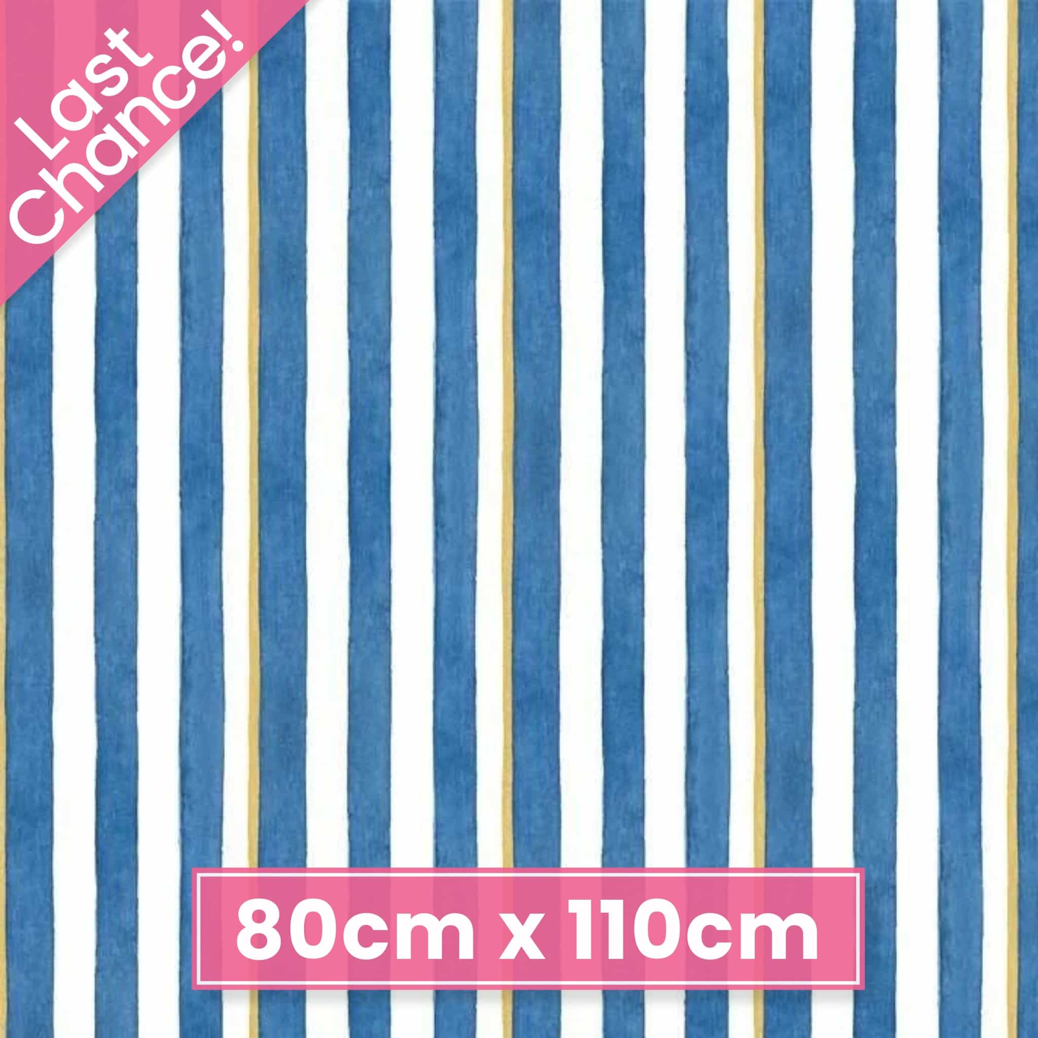 Blue and white striped cotton fabric for beach quilts, coastal tote bags and summer sewing projects