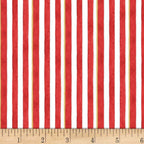 Red and white striped fabric size reference for beach themed quilts and coastal décor