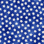 White daisies on navy blue cotton fabric for coastal quilts, beach tote bags and summer sewing projects